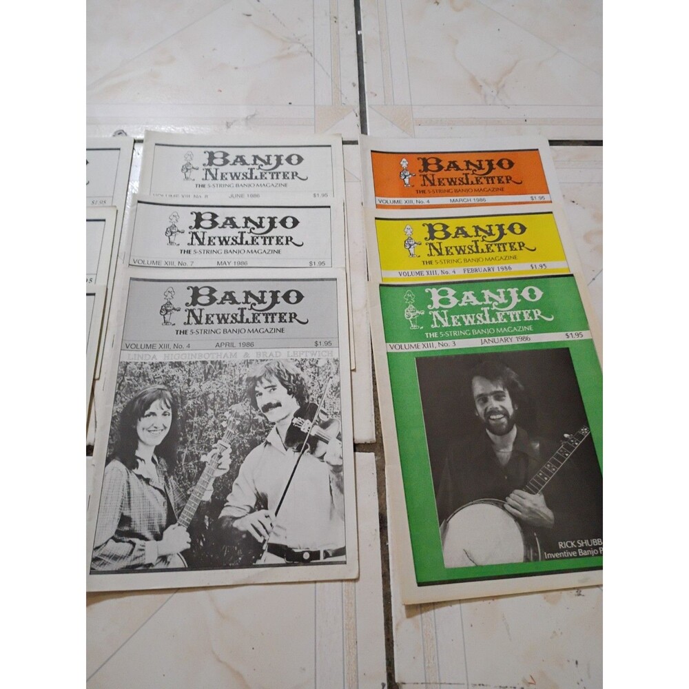 1986 Lot of 12 Full Set Banjo Newsletter 5-String Vintage Magazine - Picture 3 of 3